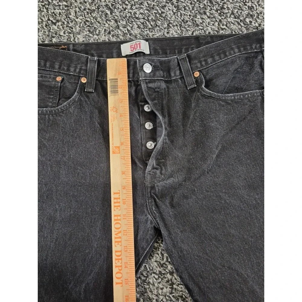 Men's Levi's‎ 501 Straight Original Fit Button Fly Black 100% Cotton Jeans 40x32